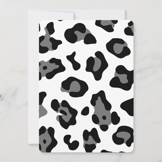 snö leopard inbjudningar (Framsida)