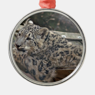 Snö Leopard Julgransprydnad Metall