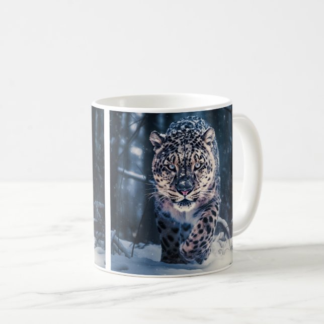 Snö Leopard Kaffemugg (Framsida höger)