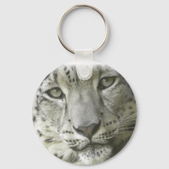 Snö Leopard Keychain Nyckelring (Framsida)
