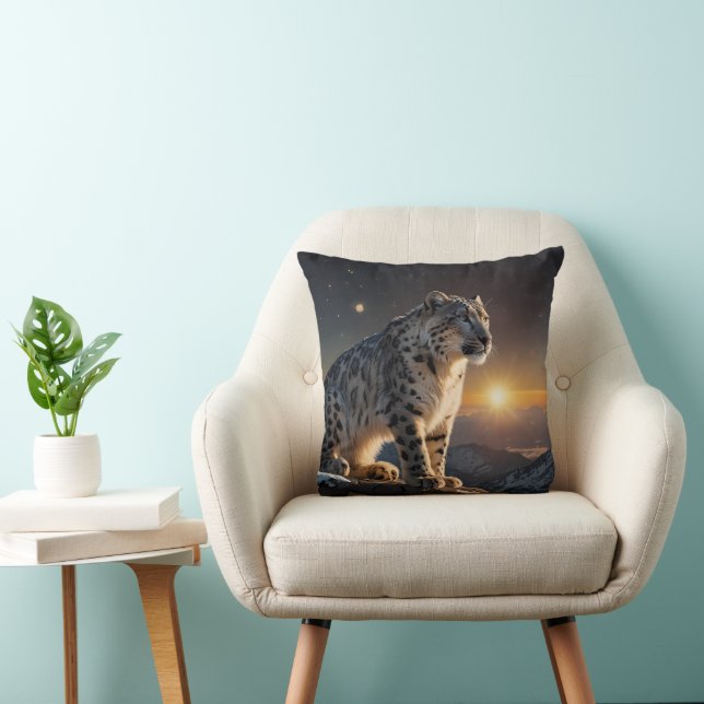 Snö Leopard Kudde (Stol)