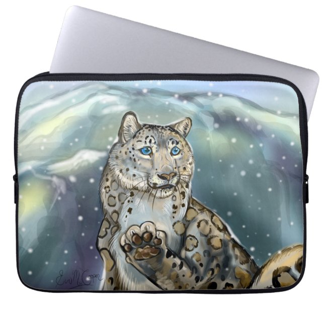 Snö Leopard Laptop Fodral (Framsidan)