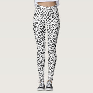 Snö Leopard Mönster Leggings