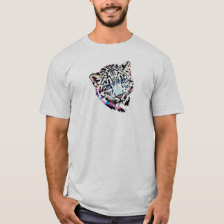 Snö Leopard Pop Art Skriv ut T-Shirt