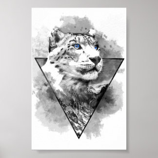 Snö Leopard print Poster