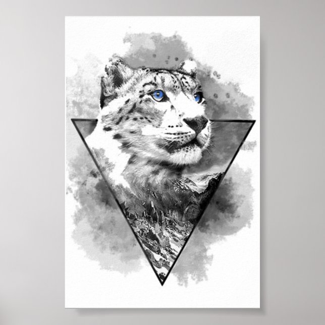 Snö Leopard print Poster (Framsidan)