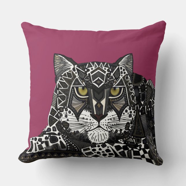 snö leopard rosa kudde (Framsida)