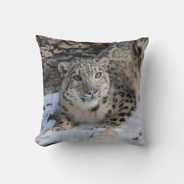 Snö Leopard Square Toss Cushion Kudde (Framsida)