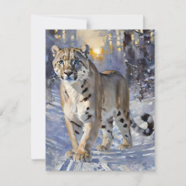 Snö Leopard Study E Julkort