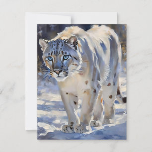 Snö Leopard Study F Julkort