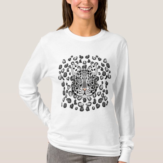 Snö Leopard Tee Shirt (Framsida)