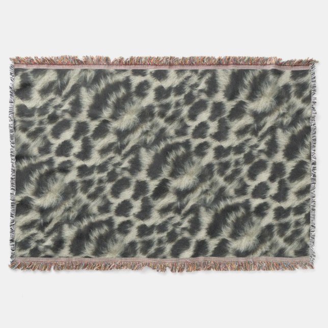 Snö Leopard Throw Blanket Mysfilt (Framsidan)