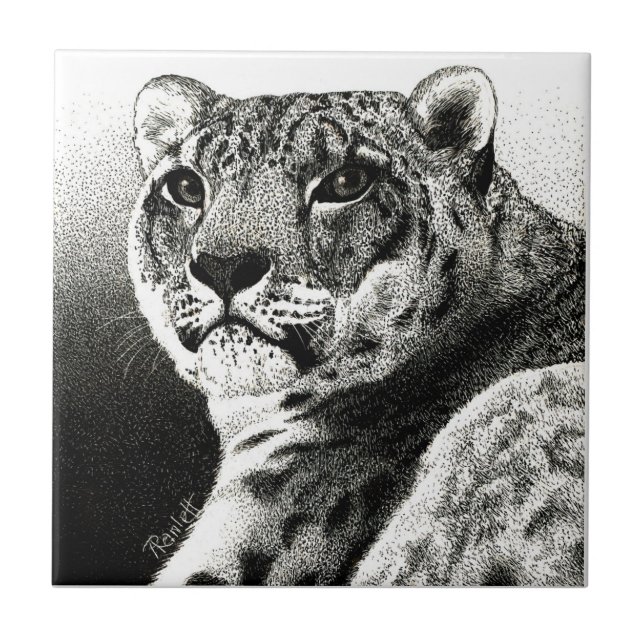 Snö Leopard Tile Kakelplatta (Framsidan)