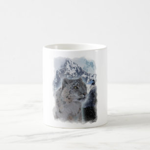 SNÖ LEOPARD-utrotningshotade arter av storkål Kaffemugg