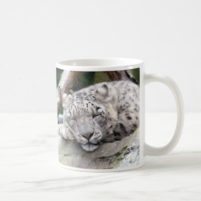 Snö Leopard - vacker! Kaffemugg (Höger)