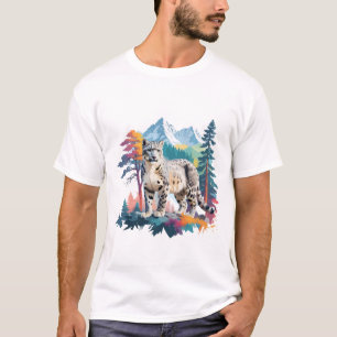 Snö leopard Vector Art Animal in Majestic T Shirt