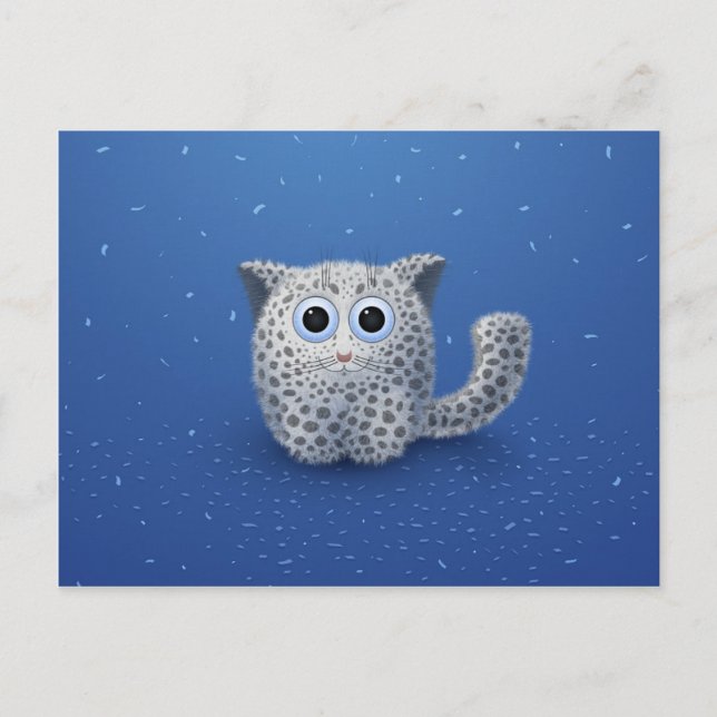 Snö Leopard Vykort (Framsida)