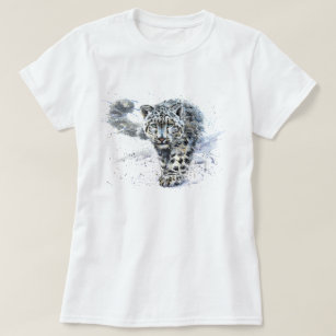 Snö Leopard Watercolor T Shirt