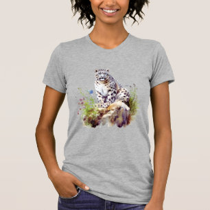 Snö Leopard Winter Mountain Big Cat Wildlife T Shirt