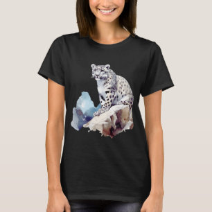 Snö Leopard Winter Mountain Big Cat Wildlife T Shirt