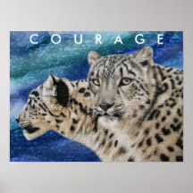 Snö Leopards Courage Motivational Poster