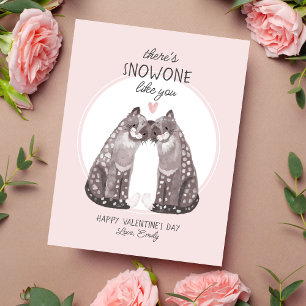 Snö Leopards Cute Valentine Julkort