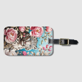 Snö Leopards Gaze och Rosa människor Bagagebricka