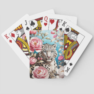Snö Leopards Gaze och Rosa människor Casinokort