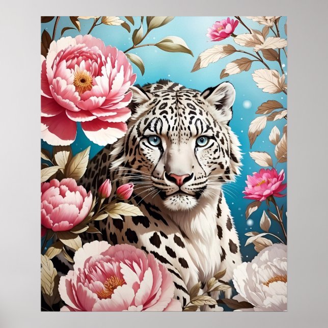 Snö Leopards Gaze och Rosa människor Poster (Framsidan)