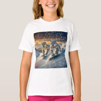Snö Leopards Shredding Design by Rik AMeN Gill T Shirt
