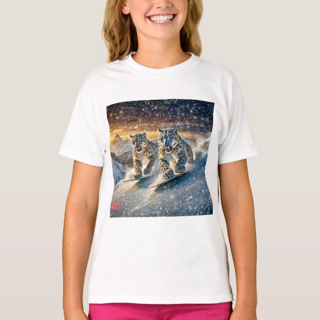 Snö Leopards Shredding Design by Rik AMeN Gill T Shirt (Framsida)