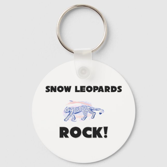 Snö Leopards Sten Nyckelring (Framsida)