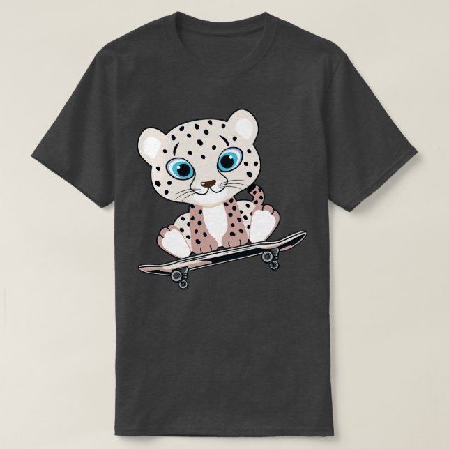 Snö leopardskridskor t shirt (Design framsida)