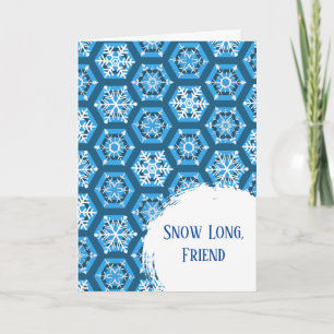Snö Long Friend Bra Adjö och Best Önskemål Kort