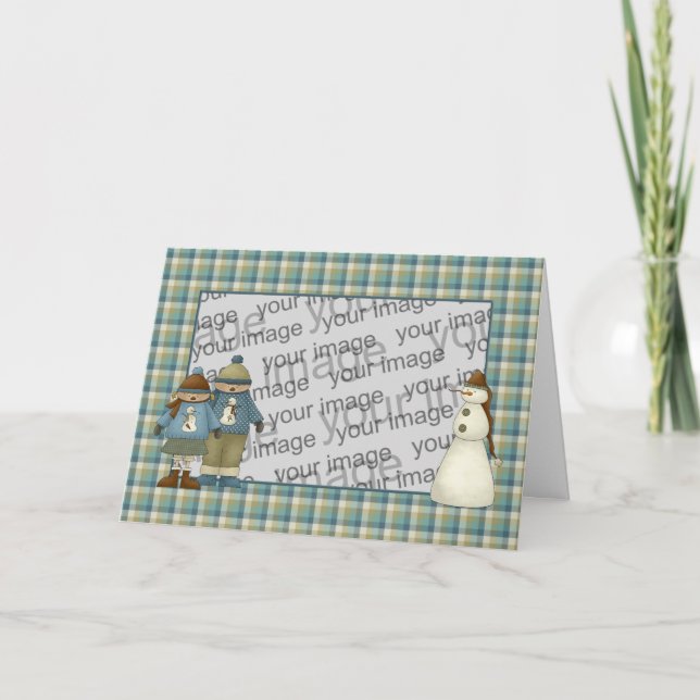 Snö lurar julkortet helgkort (Framsida)