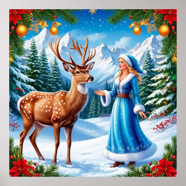 Snö Maiden Enchanting Winter Scene Poster (Framsidan)