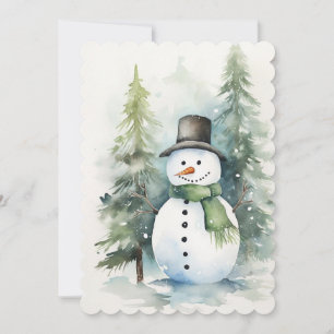 Snö man firar jul inbjudningar