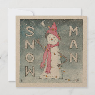 Snö Man Greeting Card Julkort
