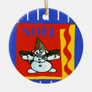 Snö Man, Noel, lägg till, redigera text Julgransprydnad Keramik