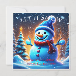 Snö Man: Personlig Retro-julkort Kort