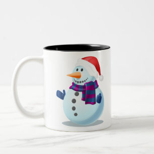 snö man Två-Tonad mugg