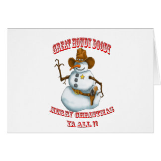 snö man western cowboysherriff hälsningskort