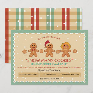 Snö Många cookies-parbjudan för "Cookie Swap"-cook Inbjudningar