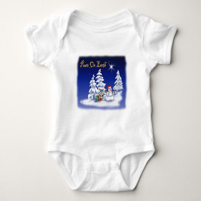 snö-mansfred på jorden t-shirt (Framsida)