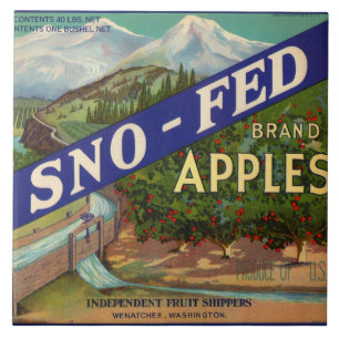 Sno-Matad Apple lådaetikett Kakelplatta
