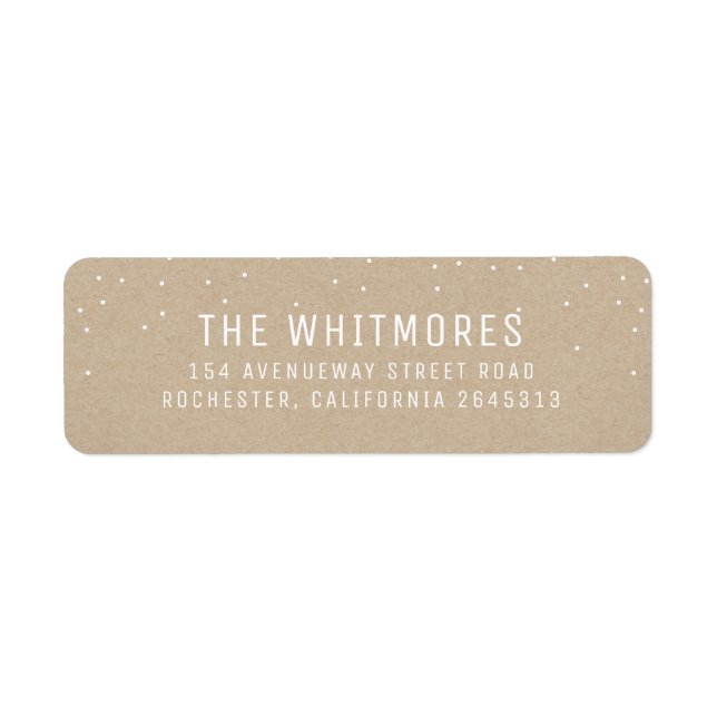 Snö Modern Helgdag Returadress Etikett (Framsidan)