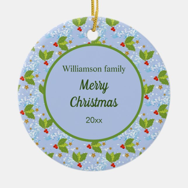 snö mönster God jul Julgransprydnad Keramik (Framsidan)