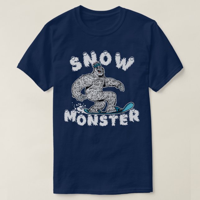 Snö Monster Winter Ski Snowboard Yeti T Shirt (Design framsida)