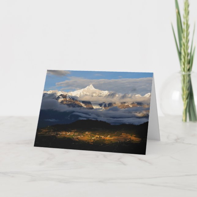 Snö Mountain Sunrise Kort (Framsida)