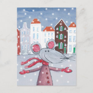Snö Mouse Vykort